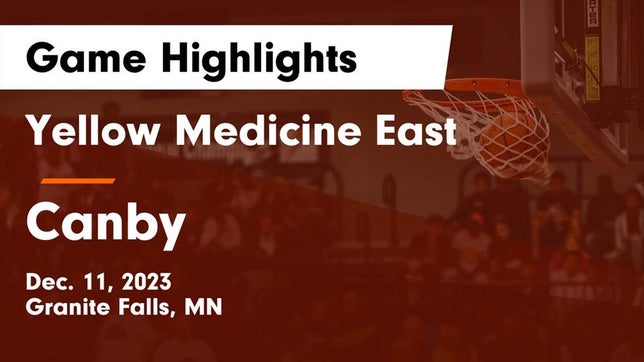 Watch this highlight video of the Yellow Medicine East (Granite Falls, MN) basketball team in its game Yellow Medicine East  vs Canby  Game Highlights - Dec. 11, 2023 on Dec 11, 2023