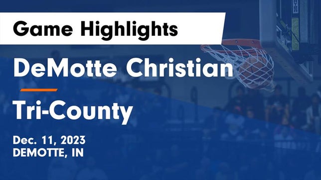 Watch this highlight video of the DeMotte Christian (DeMotte, IN) girls basketball team in its game DeMotte Christian  vs Tri-County  Game Highlights - Dec. 11, 2023 on Dec 11, 2023