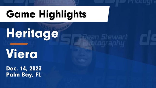 Watch this highlight video of the Heritage (Palm Bay, FL) girls basketball team in its game Heritage  vs Viera  Game Highlights - Dec. 14, 2023 on Dec 14, 2023
