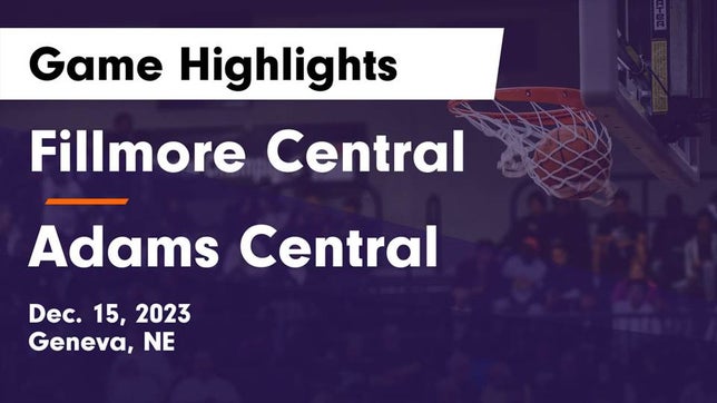 Watch this highlight video of the Fillmore Central (Geneva, NE) girls basketball team in its game Fillmore Central  vs Adams Central  Game Highlights - Dec. 15, 2023 on Dec 15, 2023