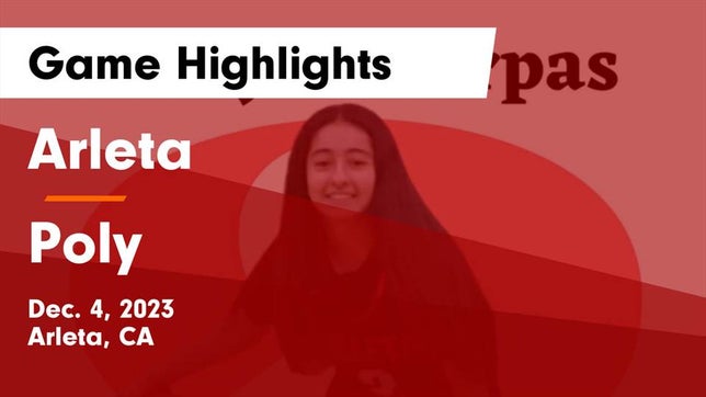 Watch this highlight video of the Arleta (CA) girls basketball team in its game Arleta  vs Poly  Game Highlights - Dec. 4, 2023 on Dec 4, 2023