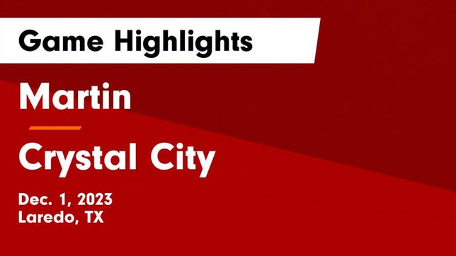 Watch this highlight video of the Martin (Laredo, TX) girls basketball team in its game Martin  vs Crystal City  Game Highlights - Dec. 1, 2023 on Dec 1, 2023