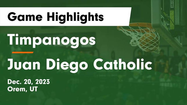 Watch this highlight video of the Timpanogos (Orem, UT) girls basketball team in its game Timpanogos  vs Juan Diego Catholic  Game Highlights - Dec. 20, 2023 on Dec 20, 2023