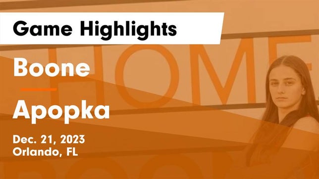 Watch this highlight video of the Boone (Orlando, FL) girls basketball team in its game Boone  vs Apopka  Game Highlights - Dec. 21, 2023 on Dec 21, 2023