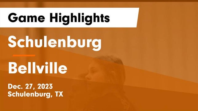 Watch this highlight video of the Schulenburg (TX) girls basketball team in its game Schulenburg  vs Bellville  Game Highlights - Dec. 27, 2023 on Dec 27, 2023
