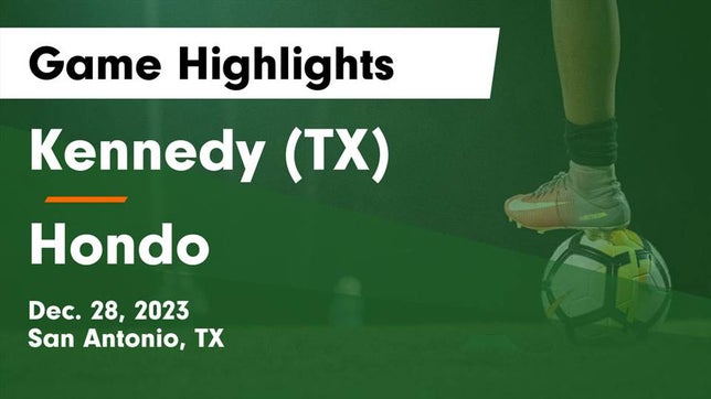 Watch this highlight video of the John F. Kennedy (San Antonio, TX) soccer team in its game  Kennedy  (TX) vs Hondo  Game Highlights - Dec. 28, 2023 on Dec 28, 2023