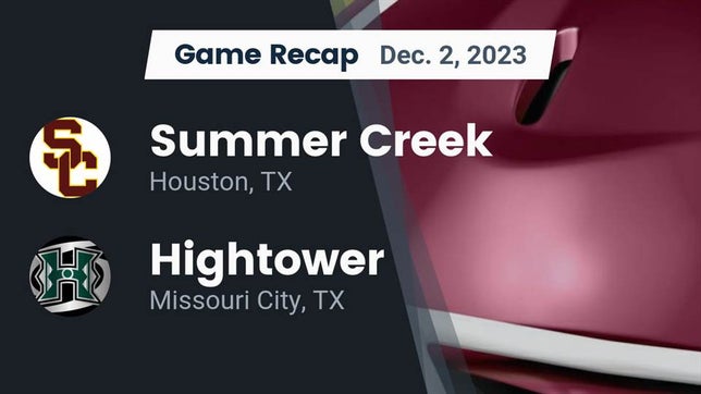 Watch this highlight video of the Summer Creek (Houston, TX) football team in its game Recap: Summer Creek  vs. Hightower  2023 on Dec 2, 2023