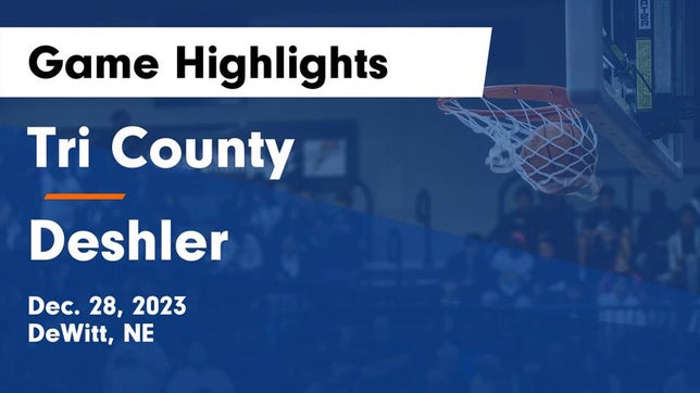 Watch this highlight video of the Tri County (DeWitt, NE) basketball team in its game Tri County  vs Deshler  Game Highlights - Dec. 28, 2023 on Dec 28, 2023