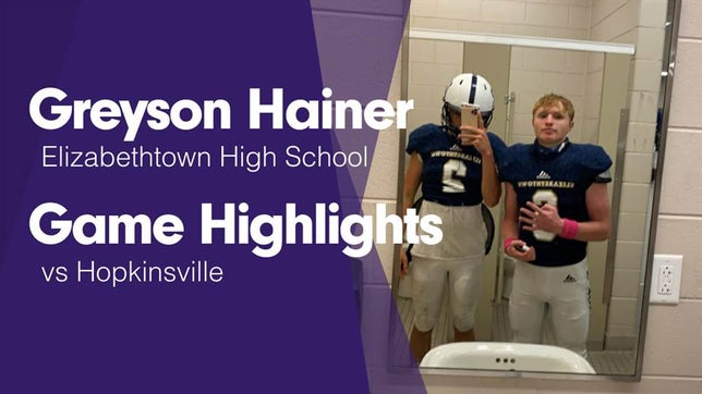 Watch this highlight video of Greyson Hainer