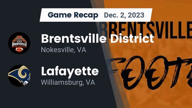 Watch this highlight video of the Brentsville District (Nokesville, VA) football team in its game Recap: Brentsville District  vs. Lafayette  2023 on Dec 2, 2023