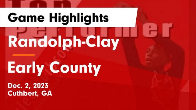 Watch this highlight video of the Randolph-Clay (Cuthbert, GA) basketball team in its game Randolph-Clay  vs Early County  Game Highlights - Dec. 2, 2023 on Dec 2, 2023