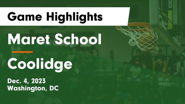 Watch this highlight video of the Maret (Washington, DC) basketball team in its game Maret School vs Coolidge  Game Highlights - Dec. 4, 2023 on Dec 4, 2023