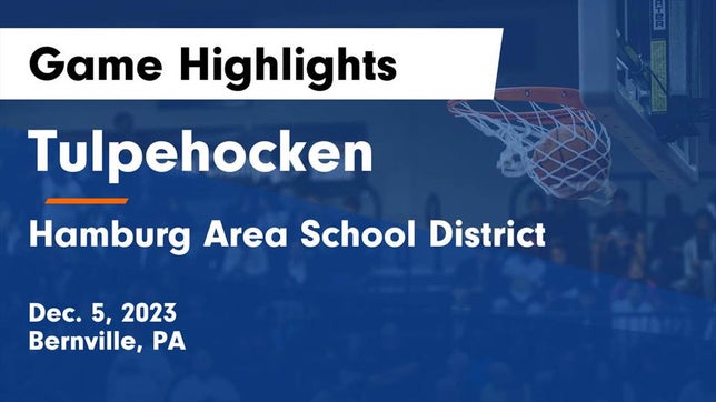 Watch this highlight video of the Tulpehocken (Bernville, PA) basketball team in its game Tulpehocken  vs Hamburg Area School District Game Highlights - Dec. 5, 2023 on Dec 5, 2023