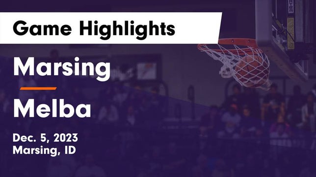 Watch this highlight video of the Marsing (ID) girls basketball team in its game Marsing  vs Melba  Game Highlights - Dec. 5, 2023 on Dec 5, 2023