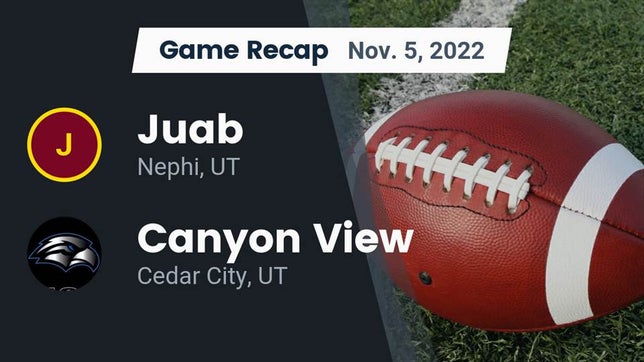 Watch this highlight video of the Juab (Nephi, UT) football team in its game Recap: Juab  vs. Canyon View  2022 on Nov 5, 2022