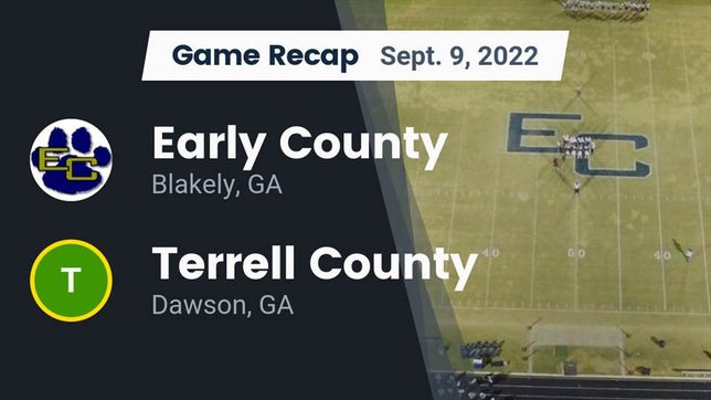 Watch this highlight video of the Early County (Blakely, GA) football team in its game Recap: Early County  vs. Terrell County  2022 on Sep 9, 2022