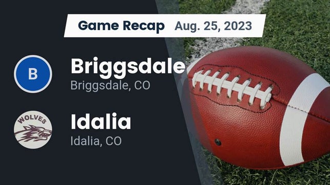Watch this highlight video of the Briggsdale (CO) football team in its game Recap: Briggsdale  vs. Idalia  2023 on Aug 25, 2023