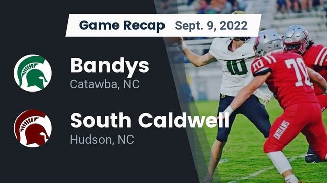 Watch this highlight video of the Bandys (Catawba, NC) football team in its game Recap: Bandys  vs. South Caldwell  2022 on Sep 9, 2022