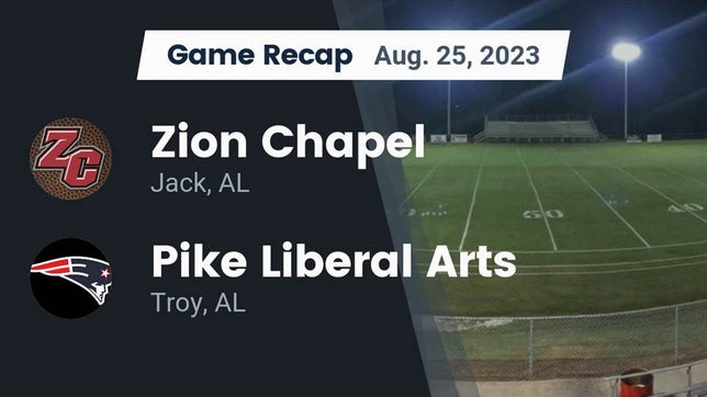 Watch this highlight video of the Zion Chapel (Jack, AL) football team in its game Recap: Zion Chapel  vs. Pike Liberal Arts  2023 on Aug 25, 2023