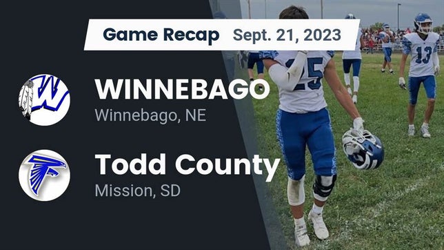 Watch this highlight video of the Winnebago (NE) football team in its game Recap: WINNEBAGO vs. Todd County  2023 on Sep 21, 2023