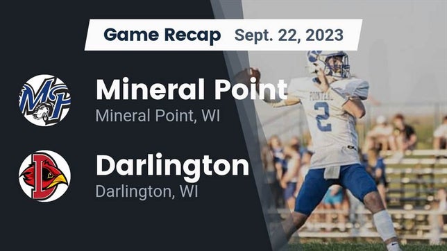Watch this highlight video of the Mineral Point (WI) football team in its game Recap: Mineral Point  vs. Darlington  2023 on Sep 22, 2023