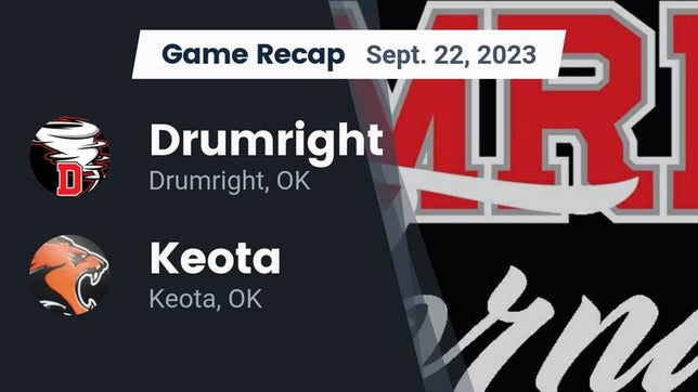 Watch this highlight video of the Drumright (OK) football team in its game Recap: Drumright  vs. Keota  2023 on Sep 22, 2023