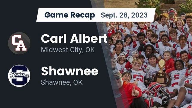 Watch this highlight video of the Carl Albert (Midwest City, OK) football team in its game Recap: Carl Albert   vs. Shawnee  2023 on Sep 28, 2023