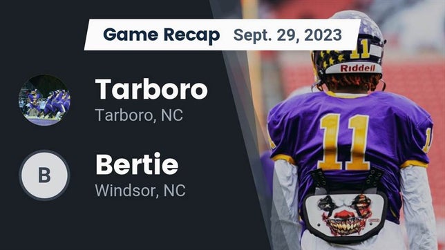 Watch this highlight video of the Tarboro (NC) football team in its game Recap: Tarboro  vs. Bertie  2023 on Sep 29, 2023