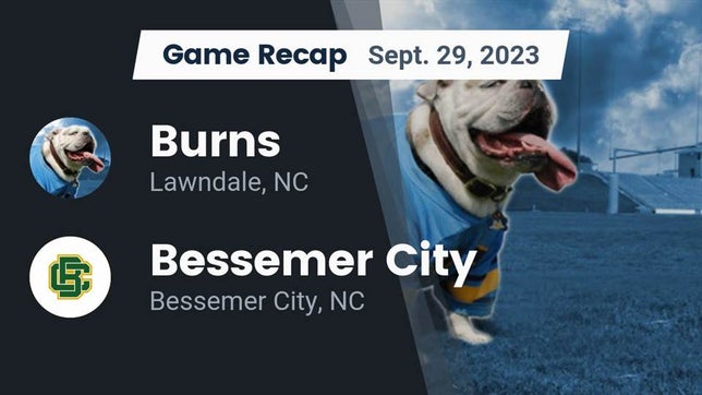 Watch this highlight video of the Burns (Lawndale, NC) football team in its game Recap: Burns  vs. Bessemer City  2023 on Sep 29, 2023