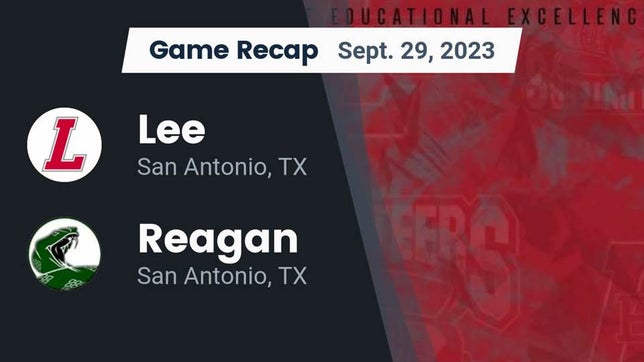 Watch this highlight video of the Lee (San Antonio, TX) football team in its game Recap: Lee  vs. Reagan  2023 on Sep 29, 2023