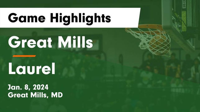 Watch this highlight video of the Great Mills (MD) basketball team in its game Great Mills vs Laurel  Game Highlights - Jan. 8, 2024 on Jan 8, 2024
