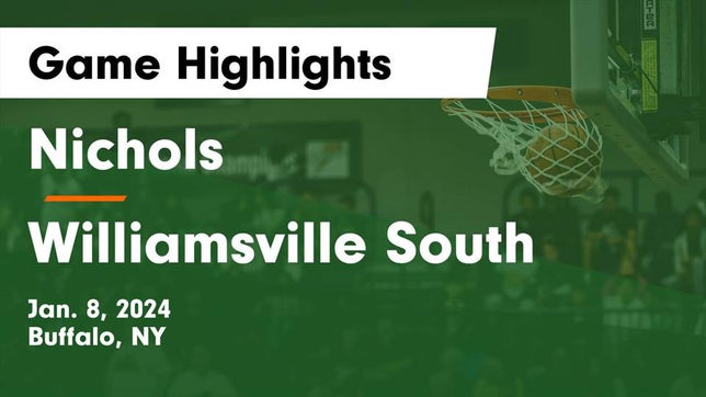 Watch this highlight video of the Nichols (Buffalo, NY) girls basketball team in its game Nichols  vs Williamsville South  Game Highlights - Jan. 8, 2024 on Jan 8, 2024