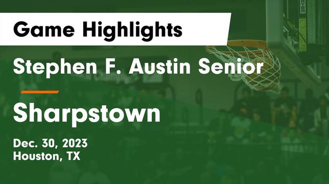 Watch this highlight video of the Austin (Houston, TX) basketball team in its game Stephen F. Austin Senior  vs Sharpstown  Game Highlights - Dec. 30, 2023 on Dec 30, 2023