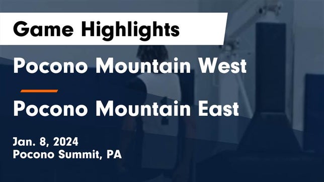 Watch this highlight video of the Pocono Mountain West (Pocono Summit, PA) basketball team in its game Pocono Mountain West  vs Pocono Mountain East  Game Highlights - Jan. 8, 2024 on Jan 8, 2024