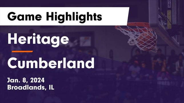 Watch this highlight video of the Heritage (Broadlands, IL) girls basketball team in its game Heritage  vs Cumberland  Game Highlights - Jan. 8, 2024 on Jan 8, 2024