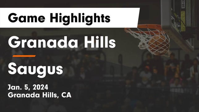 Watch this highlight video of the Granada Hills Charter (Granada Hills, CA) girls basketball team in its game Granada Hills  vs Saugus  Game Highlights - Jan. 5, 2024 on Jan 5, 2024