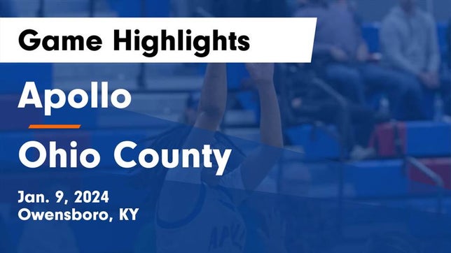 Watch this highlight video of the Apollo (Owensboro, KY) girls basketball team in its game Apollo  vs Ohio County  Game Highlights - Jan. 9, 2024 on Jan 9, 2024