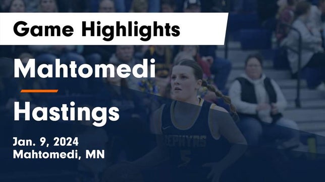Watch this highlight video of the Mahtomedi (MN) girls basketball team in its game Mahtomedi  vs Hastings  Game Highlights - Jan. 9, 2024 on Jan 9, 2024