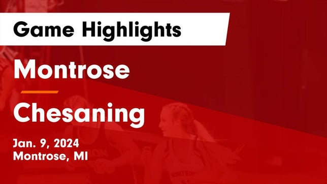 Watch this highlight video of the Hill-McCloy (Montrose, MI) girls basketball team in its game Montrose  vs Chesaning  Game Highlights - Jan. 9, 2024 on Jan 9, 2024
