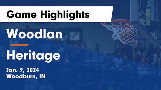 Watch this highlight video of the Woodlan (Woodburn, IN) girls basketball team in its game Woodlan  vs Heritage  Game Highlights - Jan. 9, 2024 on Jan 9, 2024