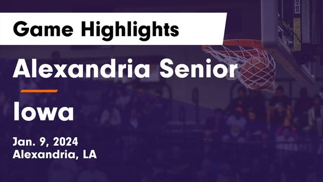 Watch this highlight video of the Alexandria (LA) basketball team in its game Alexandria Senior  vs Iowa  Game Highlights - Jan. 9, 2024 on Jan 9, 2024
