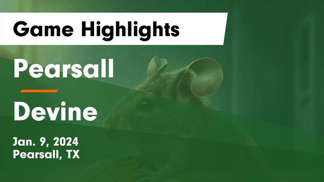 Watch this highlight video of the Pearsall (TX) girls basketball team in its game Pearsall  vs Devine  Game Highlights - Jan. 9, 2024 on Jan 9, 2024