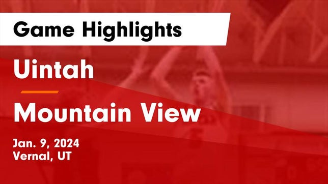 Watch this highlight video of the Uintah (Vernal, UT) basketball team in its game Uintah  vs Mountain View  Game Highlights - Jan. 9, 2024 on Jan 9, 2024