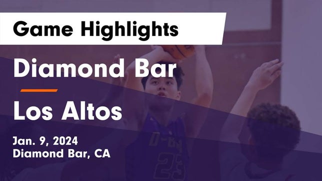 Watch this highlight video of the Diamond Bar (CA) basketball team in its game Diamond Bar  vs Los Altos  Game Highlights - Jan. 9, 2024 on Jan 9, 2024