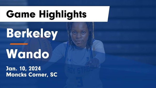 Watch this highlight video of the Berkeley (Moncks Corner, SC) girls basketball team in its game Berkeley  vs Wando  Game Highlights - Jan. 10, 2024 on Jan 10, 2024