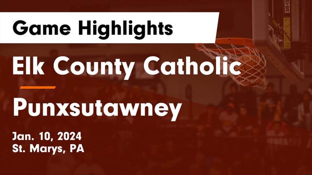 Watch this highlight video of the Elk County Catholic (St. Marys, PA) basketball team in its game Elk County Catholic  vs Punxsutawney  Game Highlights - Jan. 10, 2024 on Jan 10, 2024