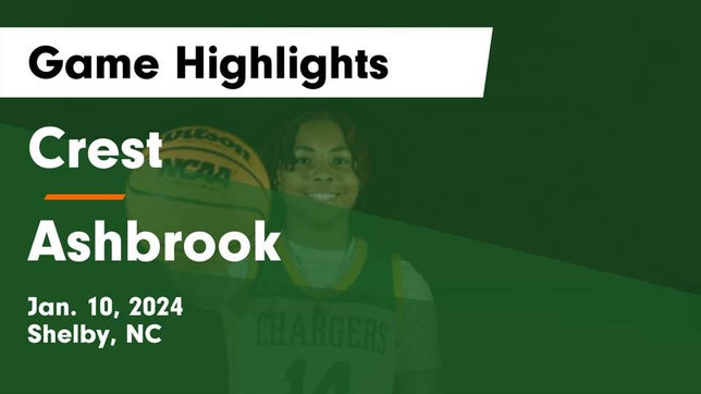 Watch this highlight video of the Crest (Shelby, NC) girls basketball team in its game Crest  vs Ashbrook  Game Highlights - Jan. 10, 2024 on Jan 10, 2024
