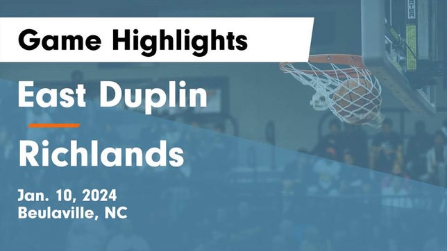 Watch this highlight video of the East Duplin (Beulaville, NC) basketball team in its game East Duplin  vs Richlands  Game Highlights - Jan. 10, 2024 on Jan 10, 2024