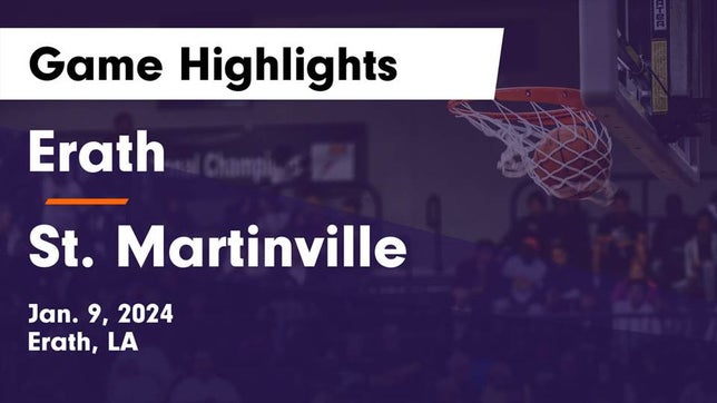 Watch this highlight video of the Erath (LA) girls basketball team in its game Erath  vs St. Martinville  Game Highlights - Jan. 9, 2024 on Jan 9, 2024