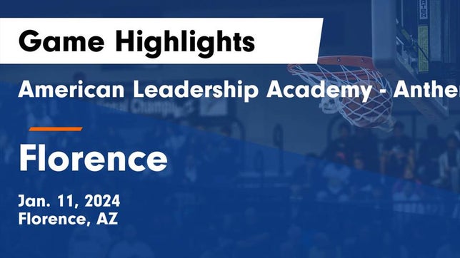 Watch this highlight video of the American Leadership Academy - Anthem South (Florence, AZ) basketball team in its game American Leadership Academy - Anthem South vs Florence  Game Highlights - Jan. 11, 2024 on Jan 10, 2024